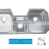 Triple Bowl Stainless Steel Sink Hotel Kitchen Equipment thumbnail-1