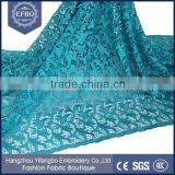 2016 teal plain nigeria laces guipure swiss cheap embroidery lace fabric with holes/ wedding dress water soluble fabric