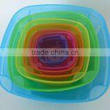 New Style Promotional 7pcs Plastic Storage Box With Rainbow Lid