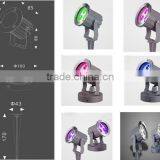 Wholesale IP65 Single Color/RGB 9W Led Garden Light Outdoor 3x3W thumbnail-4