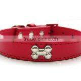 Western Bone Stud Fashion Genuine Leather Pet Collars For Dog Cat thumbnail-5