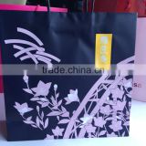 beuatiful purple flowers gift paper Packaging Bag shopping paper bag with handlle for shopping
