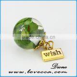 Real Fern Beautiful Pendant 20mm Size Wish Charm Necklace Pendant thumbnail-2