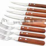 8 Piece Rosewood Handle Steak Knife & Fork Set