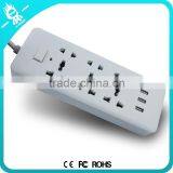 High Power Durable White USB Charging Travel Power Strip With 3 USB Sockets