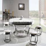 TH282 New Design Round Marble Top Dining Set thumbnail-3