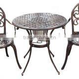 SIGMA Outdoor Furniture Ice Bucket 3PCS Set Cast Aluminum Patio Table And Chairs thumbnail-1
