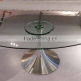 Fashion Tempered Glass Top Brushed Steel Coffee Table Tea Table LQ- GT49 thumbnail-1