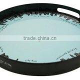 High Quality Best Selling Leaf Design Serving Round Tray From Vietnam thumbnail-1