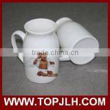 Custom Logo Printing White Sublimation Ceramic Tea Mug for Transfer Printing thumbnail-4