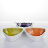 Set of 3 Colored Green Purple,orange Ceramic Ice Cream Bowls Serving Bowl thumbnail-1