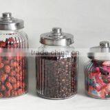 Clear Cylinder Glass Jar With Tin Lid for Candy thumbnail-1