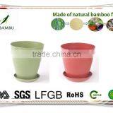 OEM Available No Pollution Antique Bamboo Fiber Flower Pots thumbnail-4