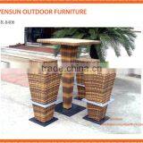 Outdoor Wicker High Dining Bar Set thumbnail-1