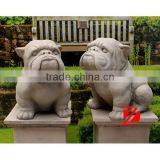 Marble Bulldog Sculpture for Garden Decoration thumbnail-1