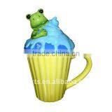 Ceramic Cupcake Mug With Lid, Frog thumbnail-1