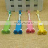 Smile Style Handle Toothbrush for Kids Soft Rubber Sucker Bottom Children Toothbrush With Tongue Cleaner thumbnail-4