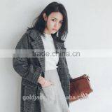 2016 High Quality Women Winter Plaid Woolen Coats for Ladies Ladies Long Coat Design thumbnail-3