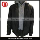 Hot Sale High Quality Washed pu Leather Fleece Hoody Men pu Jacket thumbnail-4