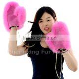 CX-A-67C Genuine Fox Fur Fingerless Winter Hand Leather Glove thumbnail-3