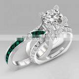 Trendy Fashion Wholesale Fine Jewelry Romantic cz Diamond Engagement Wedding Ring Set thumbnail-6