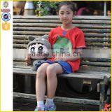 Summer Short Sleeve Red Cotton Girl T-shirt Suit thumbnail-1