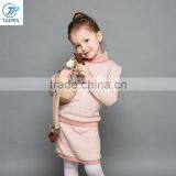 Winter Girls Pullover High Neck T Shirt And Short Skirt 2pcs Set Kids Knitted Clothing Set Wholesale thumbnail-2