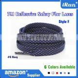New Brand 3M Reflective Flat Woven Laces - Mix Colors 3M Safety Sneaker Flat Shoelaces - Polyester Stripe Safety Laces thumbnail-4