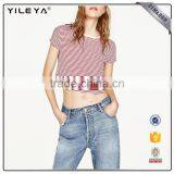 Casual Tops Strip Round-neck Camiseta Top thumbnail-1