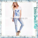 2016 Top Custom Designs Ditigal Printing Girls Open Hem Deep V Neck T-Shirt thumbnail-1