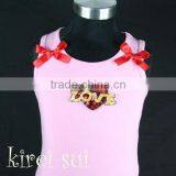 Girls Light Pink Tank Tops With Glitter Red Heart and Love ZV01 thumbnail-1
