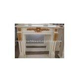 white marble fireplace with olive leaf (L140cm)