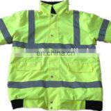 factory price flourescent yellow reflective safety raincoat clothing for cold day