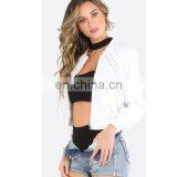 Criss Cross Stain Bomber Jacket Women thumbnail-2