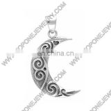 2014 wholesale stainless steel mens crescent moon shape celtic pendant
