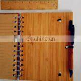 Natural Genuine Bamboo Spiral 70sheets Notebook Orgnizer Set With Bamboo Ball Pen and Ruler thumbnail-5