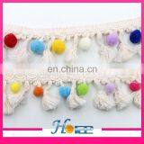 New Design Pom Pom Lace Trim Tassel Beaded Fringe Trimming thumbnail-3