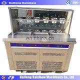 High Quality Fried Frozen Yogurt/Soft Ice Cream Machine/Double Flat Round Pans Fry Roll Ice Cream thumbnail-2