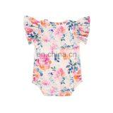 2019 New Arrival Boutique Floral Flower Printed Flutter Sleeve Wholesale Price Baby Jumpsuit thumbnail-5