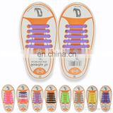 12PCs/ Pack New Unisex Kids Athletic Running No Tie Shoelaces Elastic Silicone Shoe Lace All Sneakers Fit Strap 13 Colors