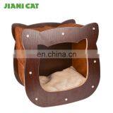 Fashion Cat Shaped Wooden Style Cute Designed Cat Scratcher House thumbnail-1