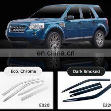 Chrome Door Visor Side Window Deflector Shade Sun Rain Shield Silver Strips Guard for Land Rover Discovery Freelander 2 thumbnail-2