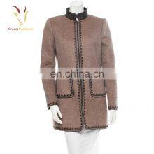 Ladies Cashmere Wool Blend Long Coat Overcoat thumbnail-1