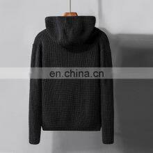 Merchant Direct Sale Half High Neck Pullover Hooded Loose Knit Men's Men's Sweater thumbnail-5