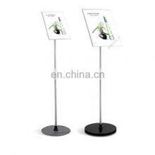 A3/A4 Vertical POP Advertising Display Rack Free Standing Stainless Steel Advertising Sign Stand