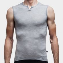 Men's merino wool tank top  sleeveless shirt for riding cycling