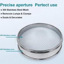 304 Edelstahl-Sieb für Laboratorium, 40 Mesh 0,45 mm, 18 Mesh 1 mm, 6 Mesh 3,5 mm Porengröße Prüfsieb, 7,9 Zoll (20 cm) thumbnail-3