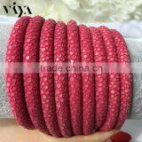 Deep Yellow Stingray Leather Rope/Cord Luxury Leather Jewelry Men Bracelet With High Quality Standard thumbnail-4