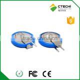 ML1220 Rechargable Battery Solder Pins 3V Coin Cell