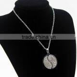 Stainless Steel Diamond Tai Chi Yin Yang Necklace Jewelry Wholesale thumbnail-2